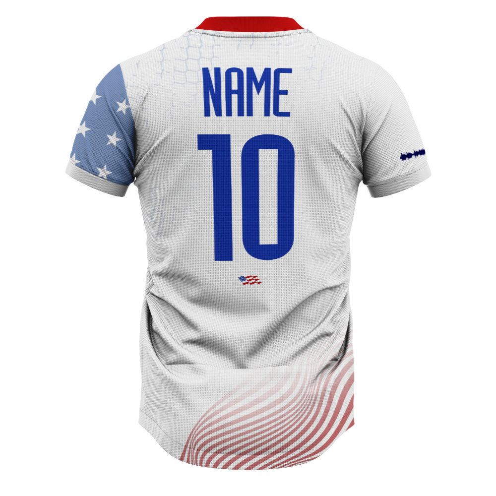 USA Stars and Stripes Home Supporter Jersey Kids Short Sleeve